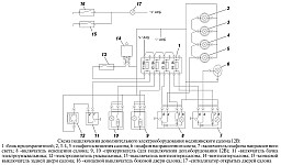 Схема подключения электрооборудования медицинского салона УАЗ-396295-470 для сети 12 Вольт
