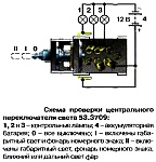 Электрическая схема проверки исправности центрального переключателя света 53.3709