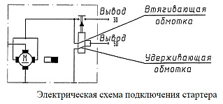 Электрическая схема подключения стартера Прамо-Электро 11.131.568 405.3708000-01 и БАТЭ 5112.3708000