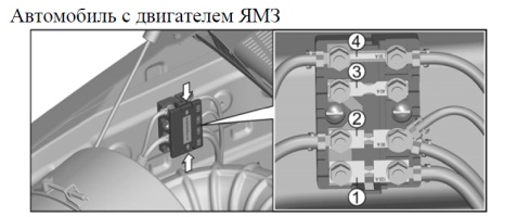 Блоки реле и предохранителей на ГАЗон Next С41R11, С41R13, С41R31, С41R33, С42R31, С42R33 с двигателями Cummins и ЯМЗ, расположение и назначение реле