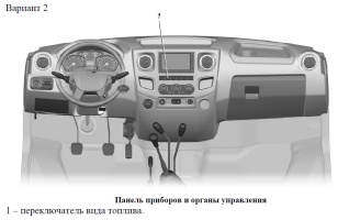 Варианты панели приборов и органов управления автомобилей Газель Бизнес ГБО LPG