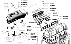 Каталожные номера деталей и узлов системы впуска воздуха двигателя УМЗ-4216 на автомобилях Газель и Соболь