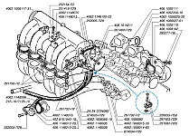 Впускной и выпускной газопровод двигателя ЗМЗ-4062, устройство, каталожные номера узлов и деталей