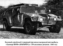 2 января 1985 года развернули выпуск первого базового варианта HMMWV M998 Хаммер