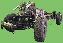 В автомобиле ГАЗ-2330 Тигр на сварной раме высокой жесткости смонтирована независимая торсионная двухрычажная подвеска всех колес