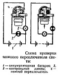 Проверка ножного переключателя света фар УАЗ-469, УАЗ-469Б и УАЗ-469БГ