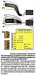 Схема коммутации контактов при различных позициях рычага переключателя 3302.3709100 указателя поворота и света фар автомобиля ГАЗ-2752, расположение штекеров в соединительных колодках