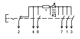 Электрическая схема выключателей аварийной сигнализации серии 245.3710 и 245.3710-01