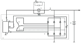 Электрическая схема включения регулятора напряжения со щеточным узлом 844.3702 в составе автомобильного генератора 9402.3701
