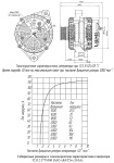 Габаритные размеры и токоскоростная характеристика генератора 32112.3771000 БАТЭ