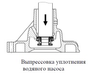 Выпрессовка уплотнения водяного насоса ЗМЗ-40911