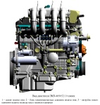 Внешний вид газобензинового двигателя ЗМЗ-409052.10 ZMZ PRO слева