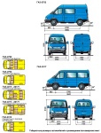 Автомобили Соболь, микроавтобусы ГАЗ-2217, грузопассажирские ГАЗ-2752 и грузовые ГАЗ-2310, характеристики и габаритные размеры, размещение пассажирских мест
