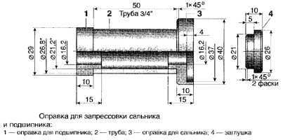 Оправка для запрессовки сальника насоса охлаждающей жидкости