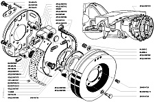 Регулировка зазоров между тормозными колодками и барабаном стояночного тормоза УАЗ-3741, УАЗ-3962, УАЗ-3909, УАЗ-2206, УАЗ-3303