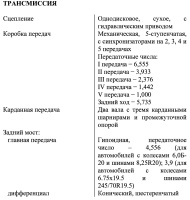 Основные характеристики автомобилей ГАЗон Next С41R11, С41R13, С41R31, С41R33, С42R31, С42R33