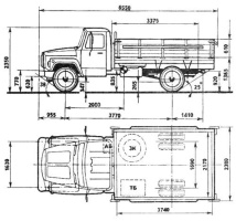Основные размеры ГАЗ-3307 и ГАЗ-33098